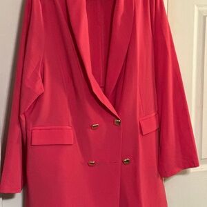 Women's Double-Breasted Blazer in Vibrant Pink